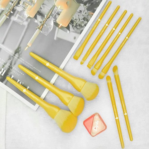 Candy colored  Vegan Brush set, 10 Pcs - Picture 1 of 6